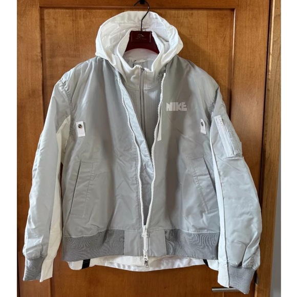 NIKE x SACAI Layered Bomber Jacket CV5732-097 Men's size XL